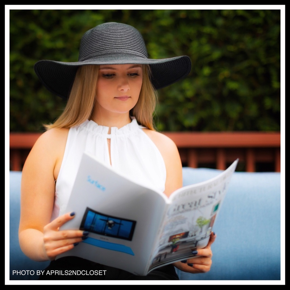Black Floppy Wide Brim Oversized Fedora Panama Hat - Picture 2 of 8
